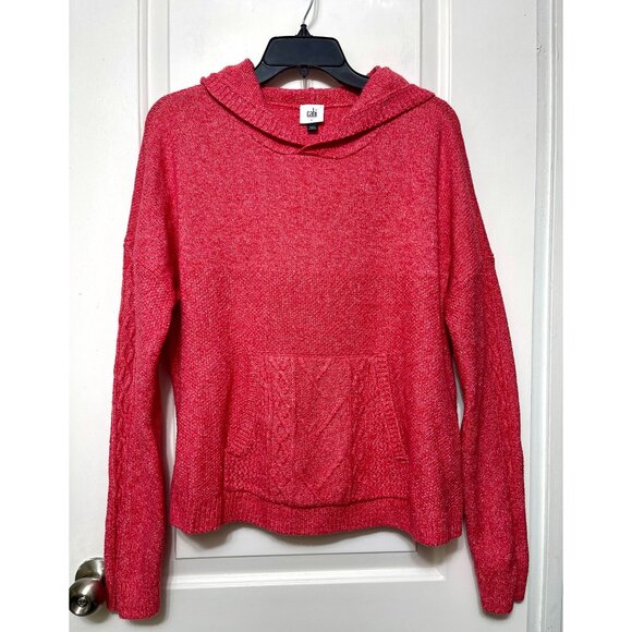 Cabi Sidekick Knit Hoodie Sweater in Pink Frost Size Large L - Picture 2 of 9